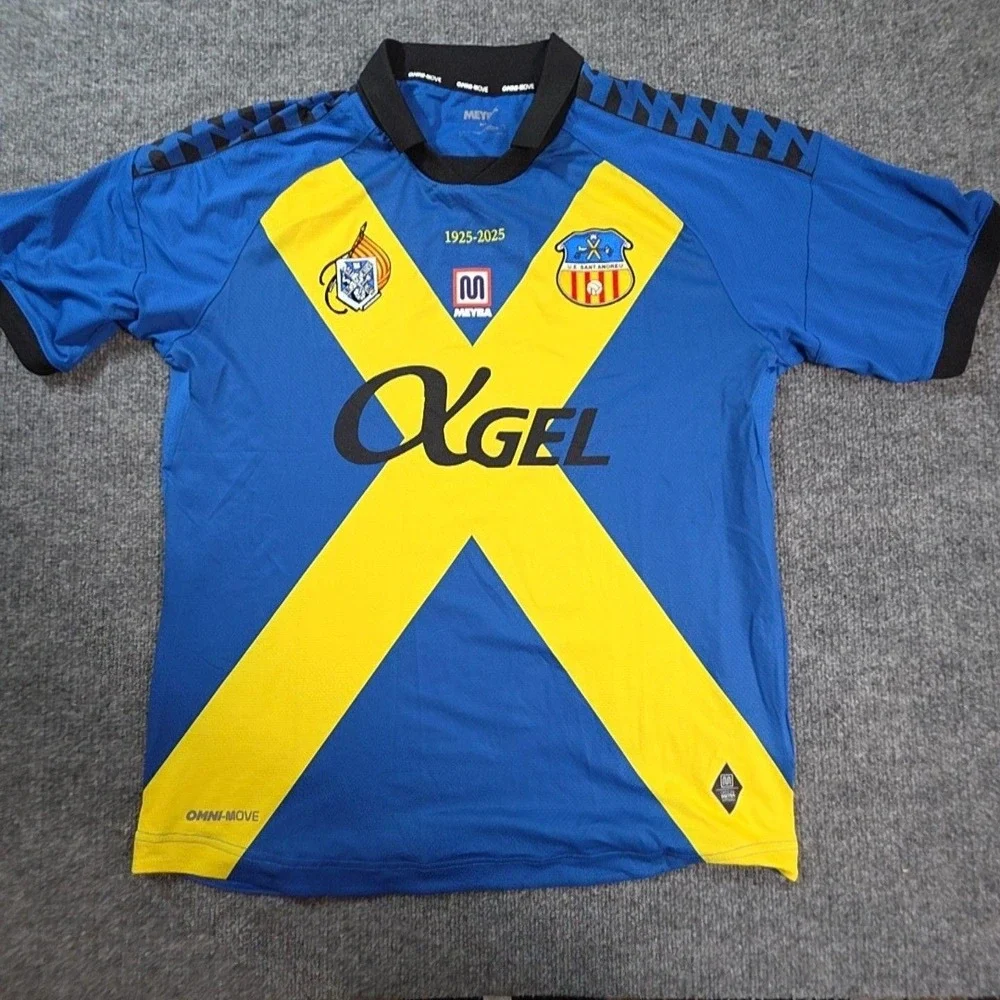 Meyba Jersey Mens Large Blue Yellow Soccer Football Omni-Move 1925-2025